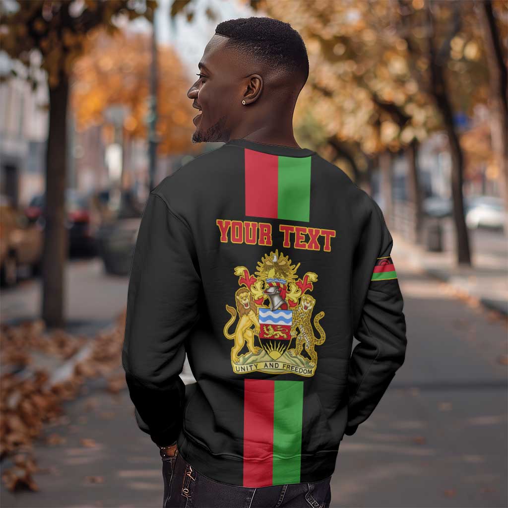 Personalized Malawi Sweatshirt with Coat of Arms Flag Style