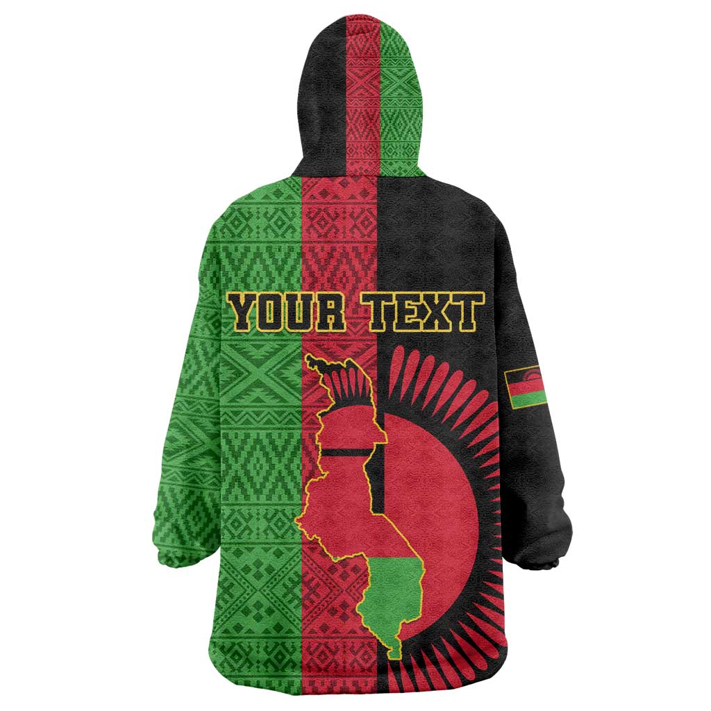 Personalized Malawi KId Wearable Blanket Hoodie with Coat of Arms and African Pattern