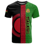 Personalized Malawi T shirt with Coat of Arms and African Pattern