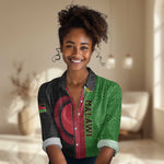 Personalized Malawi Women Casual Shirt with Coat of Arms and African Pattern LT01