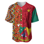 Cameroon National Day Baseball Jersey Cameroun Coat Of Arms Ankara Pattern