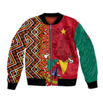 Cameroon National Day Bomber Jacket Cameroun Coat Of Arms Ankara Pattern