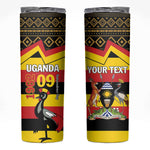 Personalized Uganda Skinny Tumbler African Pattern - Independence Day 1962
