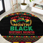 Make Every Month Black History Month Round Carpet African Pattern