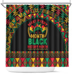 Make Every Month Black History Month Shower Curtain African Pattern