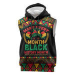 Make Every Month Black History Month Sleeveless Hoodie African Pattern - African Pride