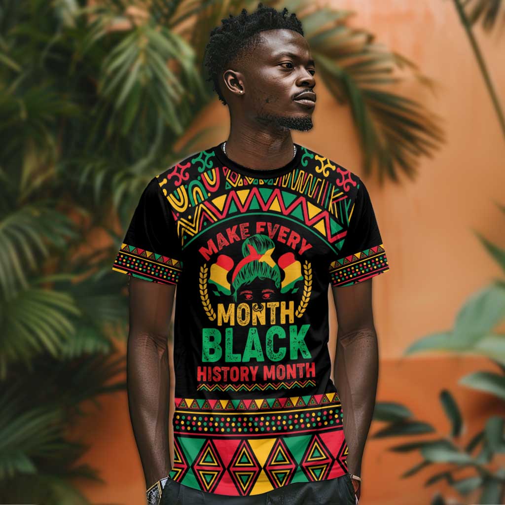 Make Every Month Black History Month T shirt African Pattern