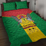 Sao Tome and Principe Independence Day Quilt Bed Set Coat Of Arms Mix African Pattern