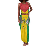 Sao Tome and Principe Independence Day Tank Maxi Dress Coat Of Arms Mix African Pattern