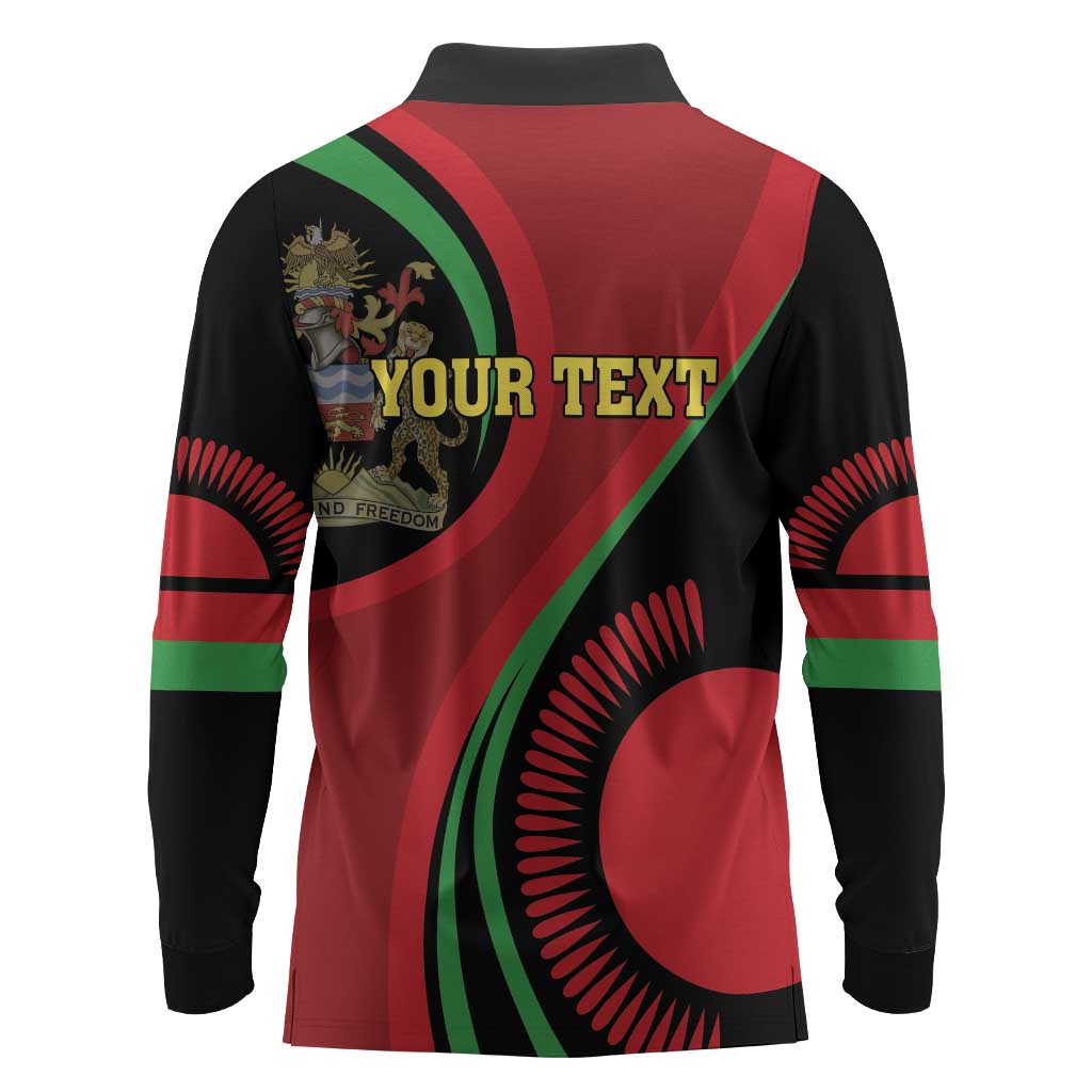 Malawi Independence Day Long Sleeve Polo Shirt Unity and Freedom