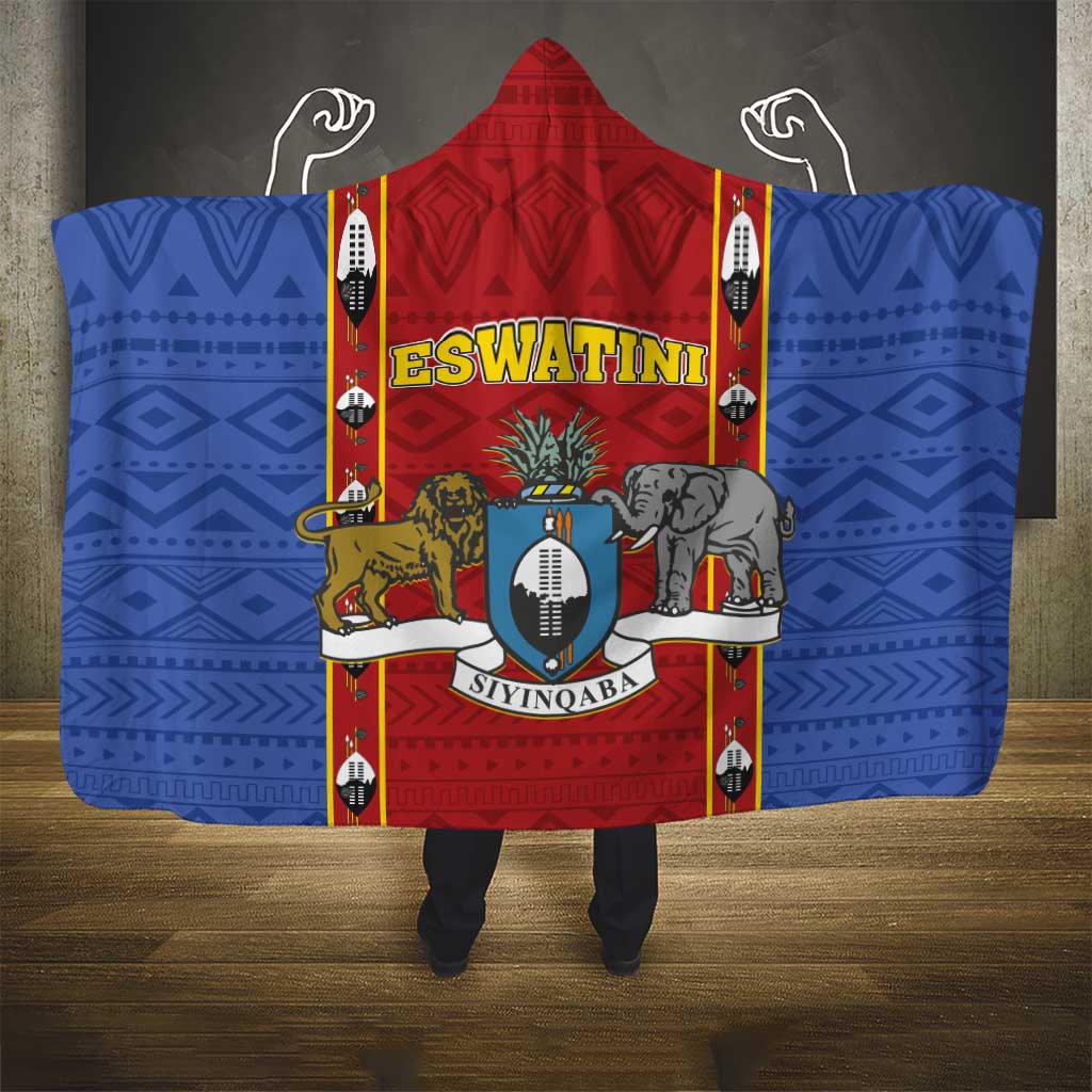 Eswatini African Pattern Hooded Blanket Swaziland Shield Siyinqaba