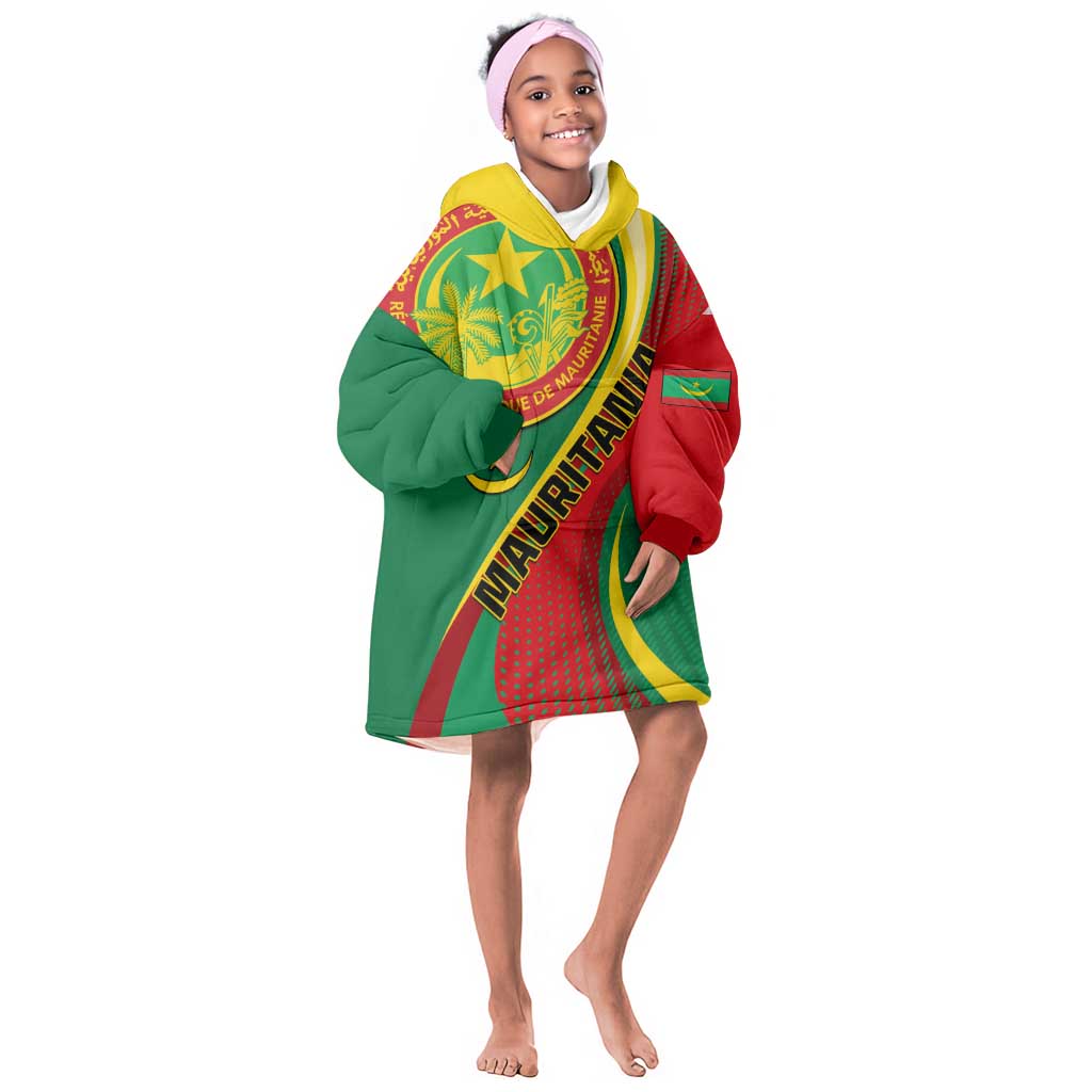 Personalized Mauritania Independence Day KId Wearable Blanket Hoodie with Mauritanian Seal - Special Version