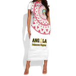 Support Palancas Negras - White Angola Football Short Sleeve Bodycon Dress LT01