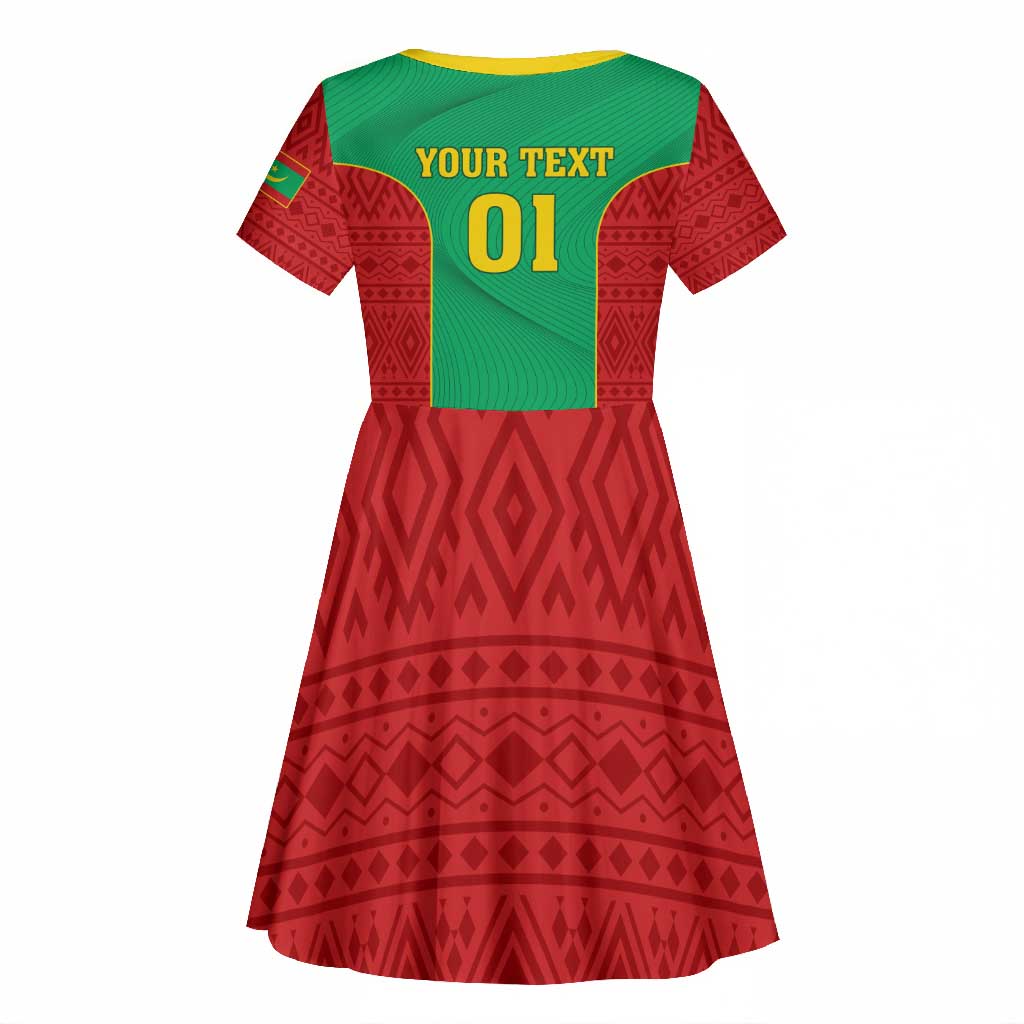 Support the Lions of Chinguetti - Mauritania Football Kid Short Sleeve Dress