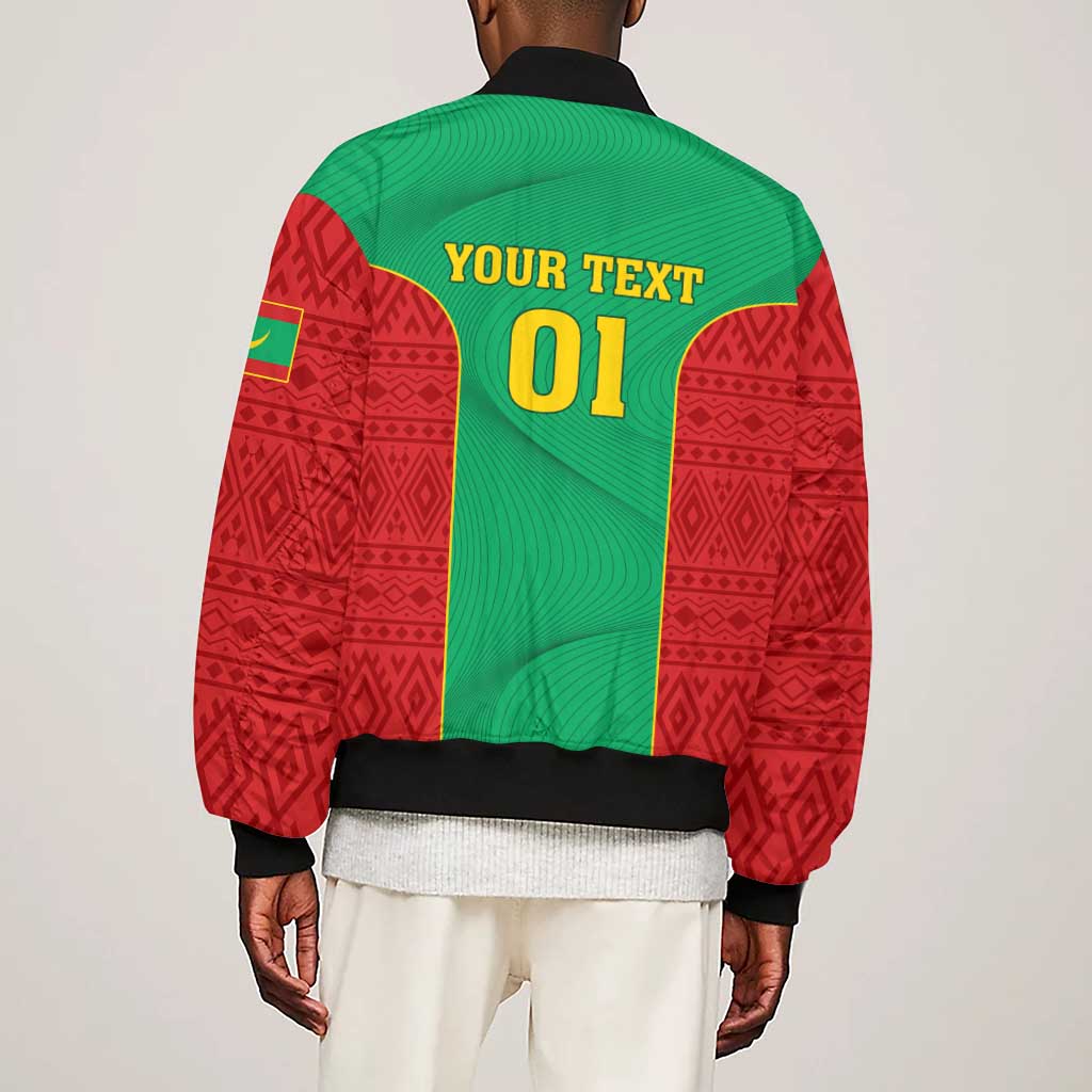 Support the Lions of Chinguetti - Mauritania Football Sleeve Zip Bomber Jacket