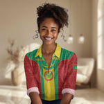 Support the Lions of Chinguetti - Mauritania Football Women Casual Shirt LT01