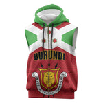 Personalized Burundi Sleeveless Zip Hoodie Coat Of Arms African Pattern - African Pride
