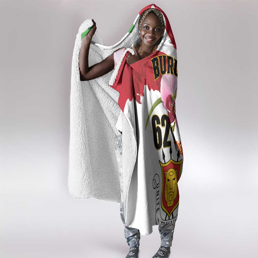 Burundi Independence Day Hooded Blanket Coat Of Arms Bujumbura Flower