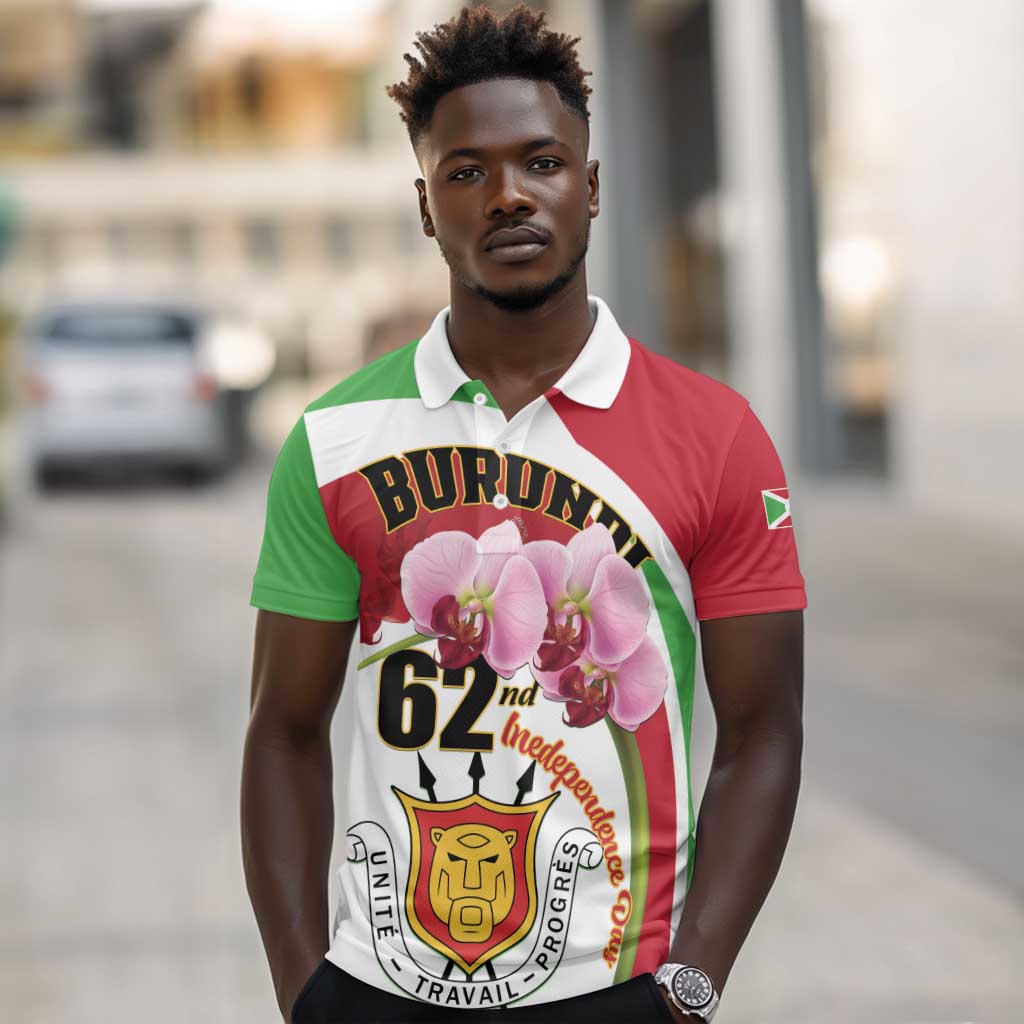 Personalized Burundi Independence Day Polo Shirt Coat Of Arms Bujumbura Flower