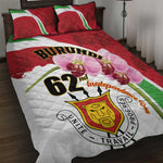 Burundi Independence Day Quilt Bed Set Coat Of Arms Bujumbura Flower
