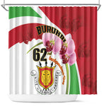 Burundi Independence Day Shower Curtain Coat Of Arms Bujumbura Flower