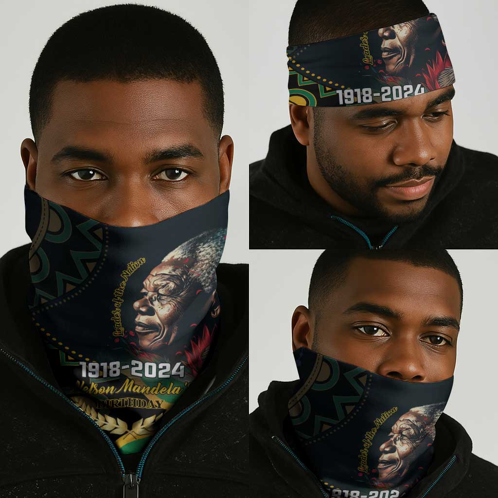 Nelson Mandela Birthday Neck Gaiter Leader of the Nation LT01