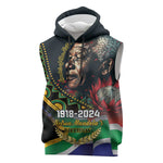 Nelson Mandela Birthday Sleeveless Hoodie Leader of the Nation - African Pride
