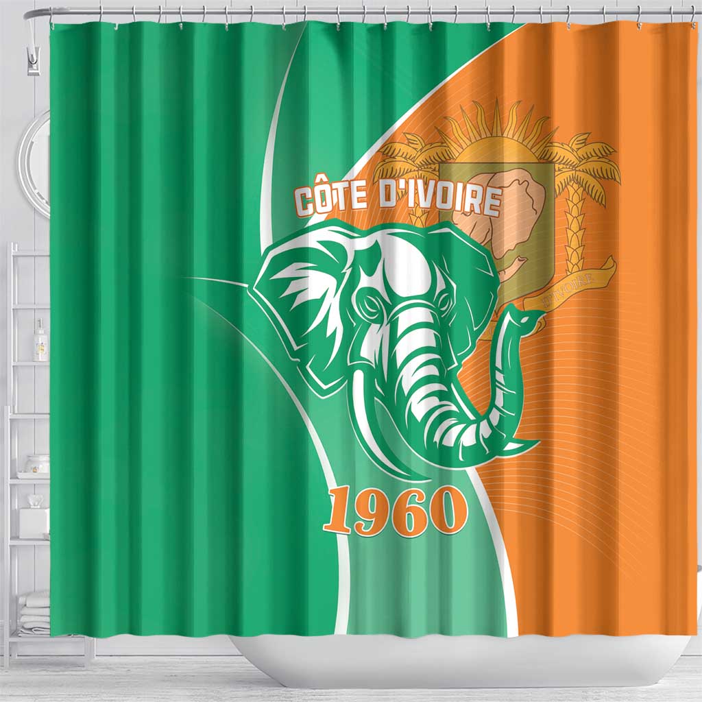 Ivory Coast Independence Day Shower Curtain Cote d Ivoire Elephant