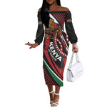 Custom Kenya Rugby Off The Shoulder Long Sleeve Dress Simbas Elevate Your Game