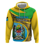 Personalized Tanzania Independence Day Hoodie with Tanzanian Coat of Arms and African Pattern