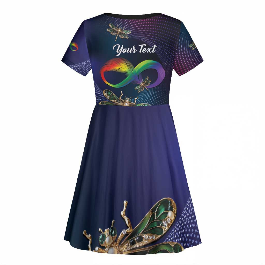 Personalized As Long As I Breathe You'll Be Remembered Kid Short Sleeve Dress Luxury Dragonfly - Feather Infinity