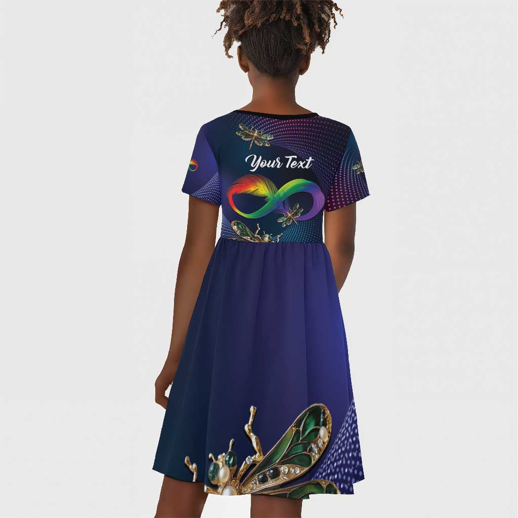 Personalized As Long As I Breathe You'll Be Remembered Kid Short Sleeve Dress Luxury Dragonfly - Feather Infinity