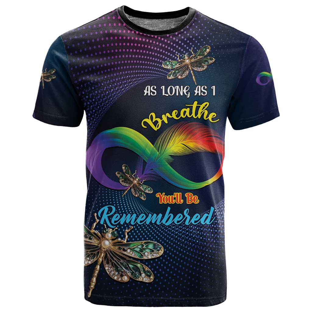 Personalized As Long As I Breathe You'll Be Remembered T shirt Luxury Dragonfly - Feather Infinity