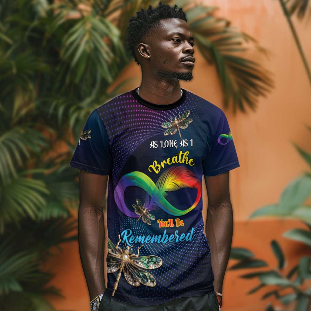 Personalized As Long As I Breathe You'll Be Remembered T shirt Luxury Dragonfly - Feather Infinity