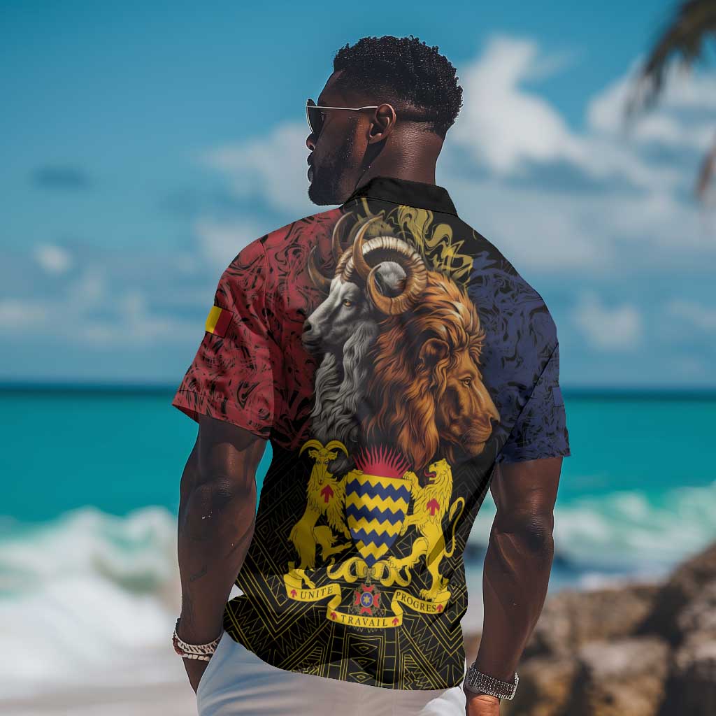 Chad Independence Day 1960 Hawaiian Shirt Tchad Goat and Lion African Pattern