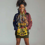 Chad Independence Day 1960 Hoodie Dress Tchad Goat and Lion African Pattern
