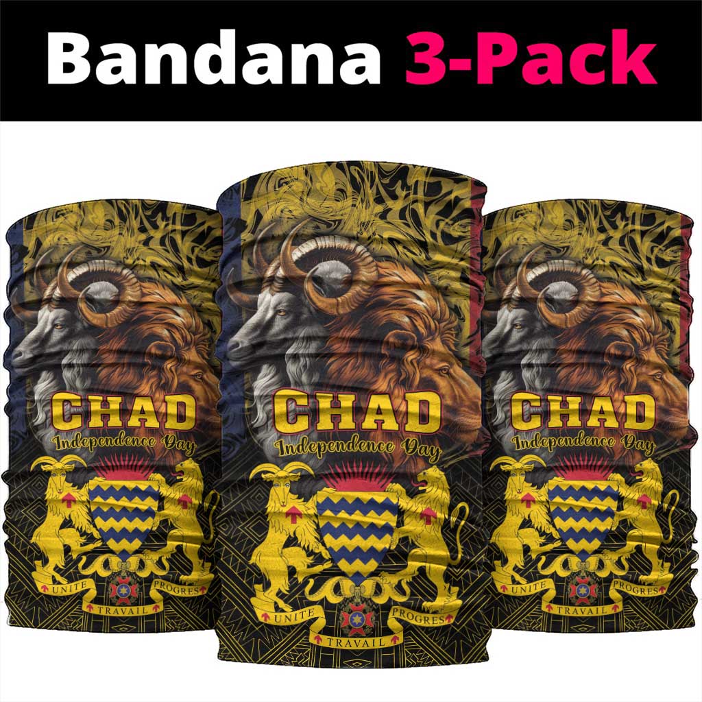 Chad Independence Day 1960 Neck Gaiter Tchad Goat and Lion African Pattern LT01