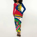 Namibia Rugby Long Sleeve Bodycon Dress - Welwitschias Go World Cup LT01