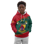 Personalized Cameroon Kid Hoodie with Cameroun Coat of Arms and African Pattern