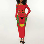 Guinea-Bissau Long Sleeve Bodycon Dress Unidade Luta Progresso LT01