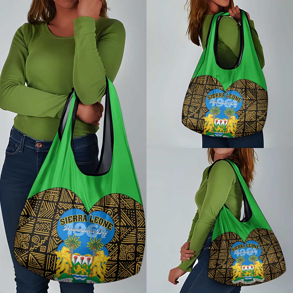 Sierra Leone Independence Day 2024 Grocery Bag Happy 63rd Anniversary African Pattern