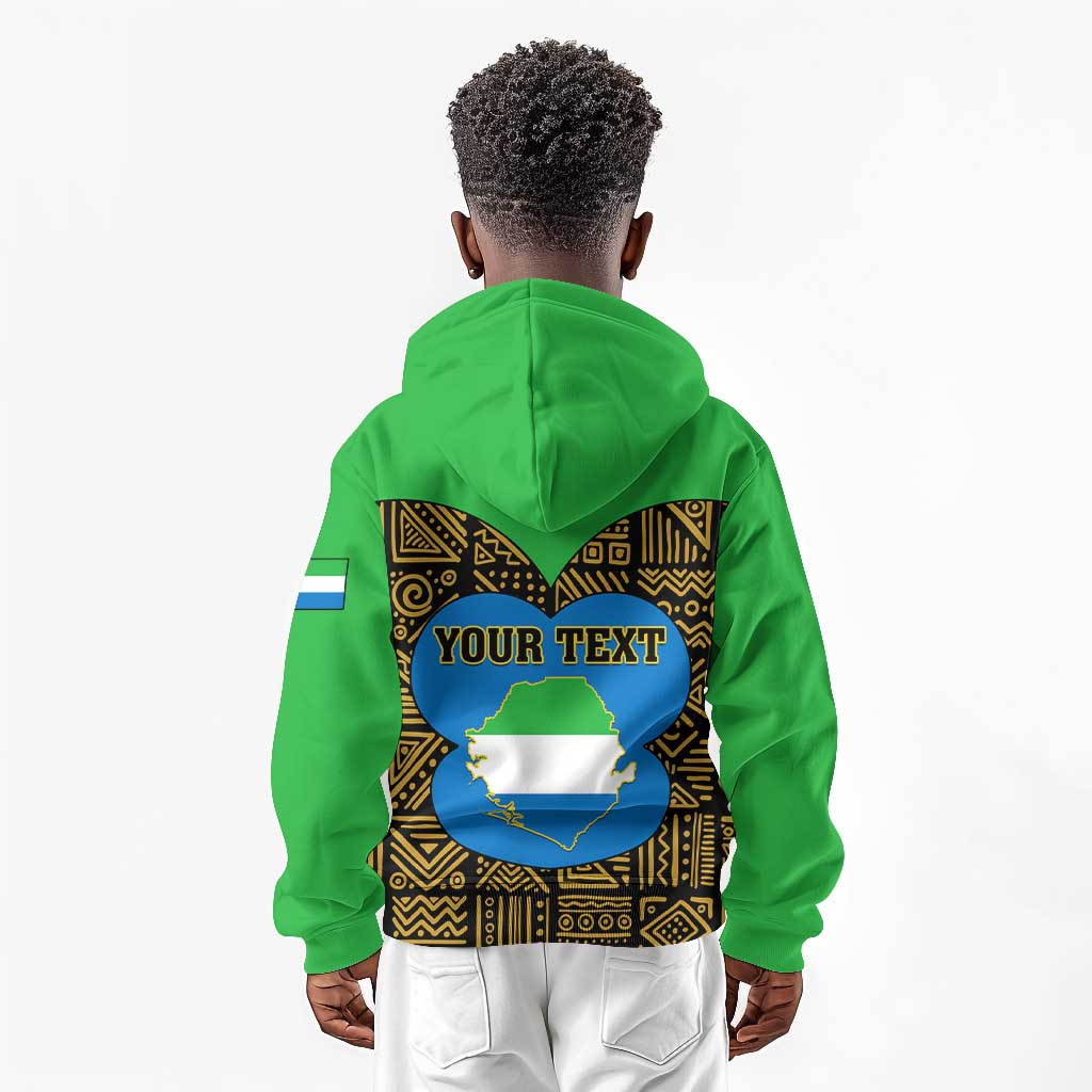 Sierra Leone Independence Day 2024 Kid Hoodie Happy 63rd Anniversary African Pattern