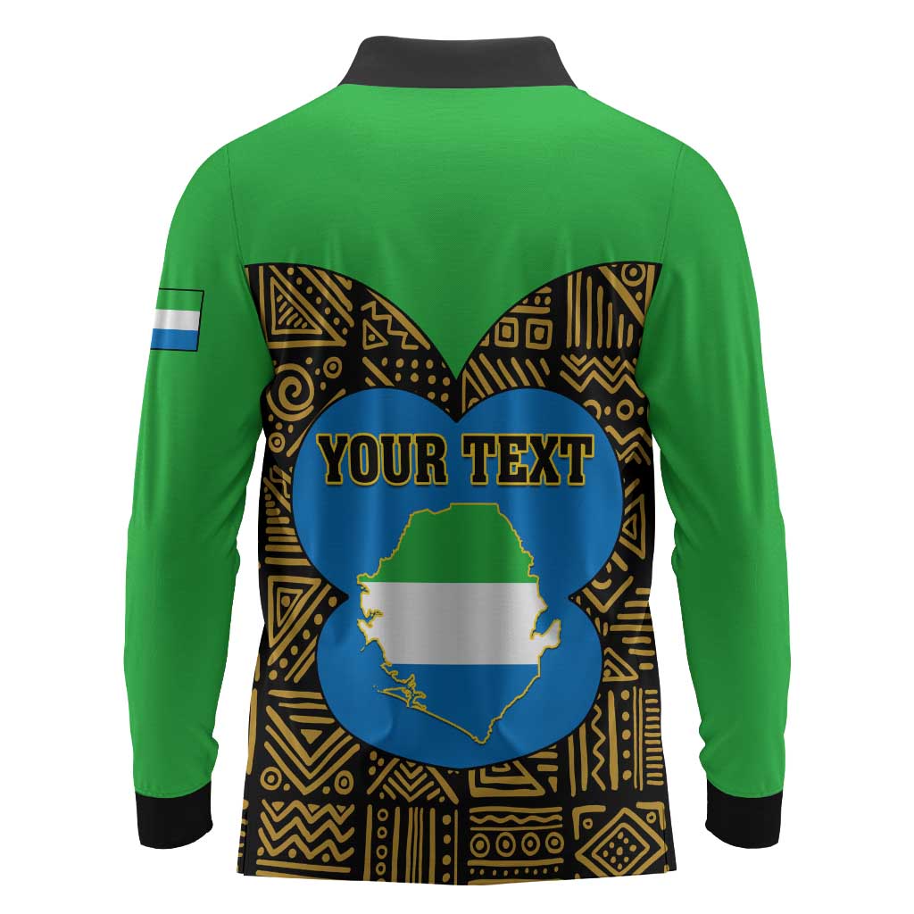 Sierra Leone Independence Day 2024 Long Sleeve Polo Shirt Happy 63rd Anniversary African Pattern