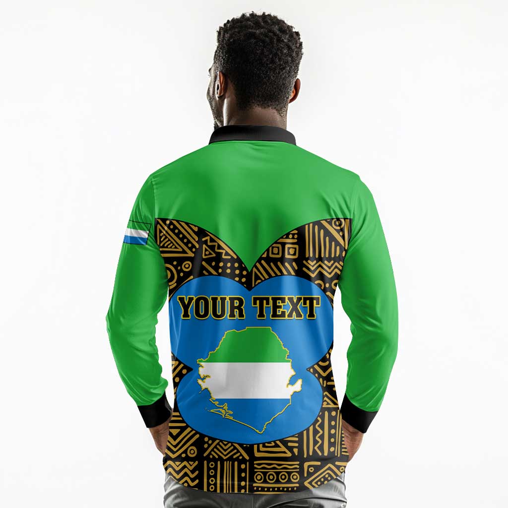 Sierra Leone Independence Day 2024 Long Sleeve Polo Shirt Happy 63rd Anniversary African Pattern