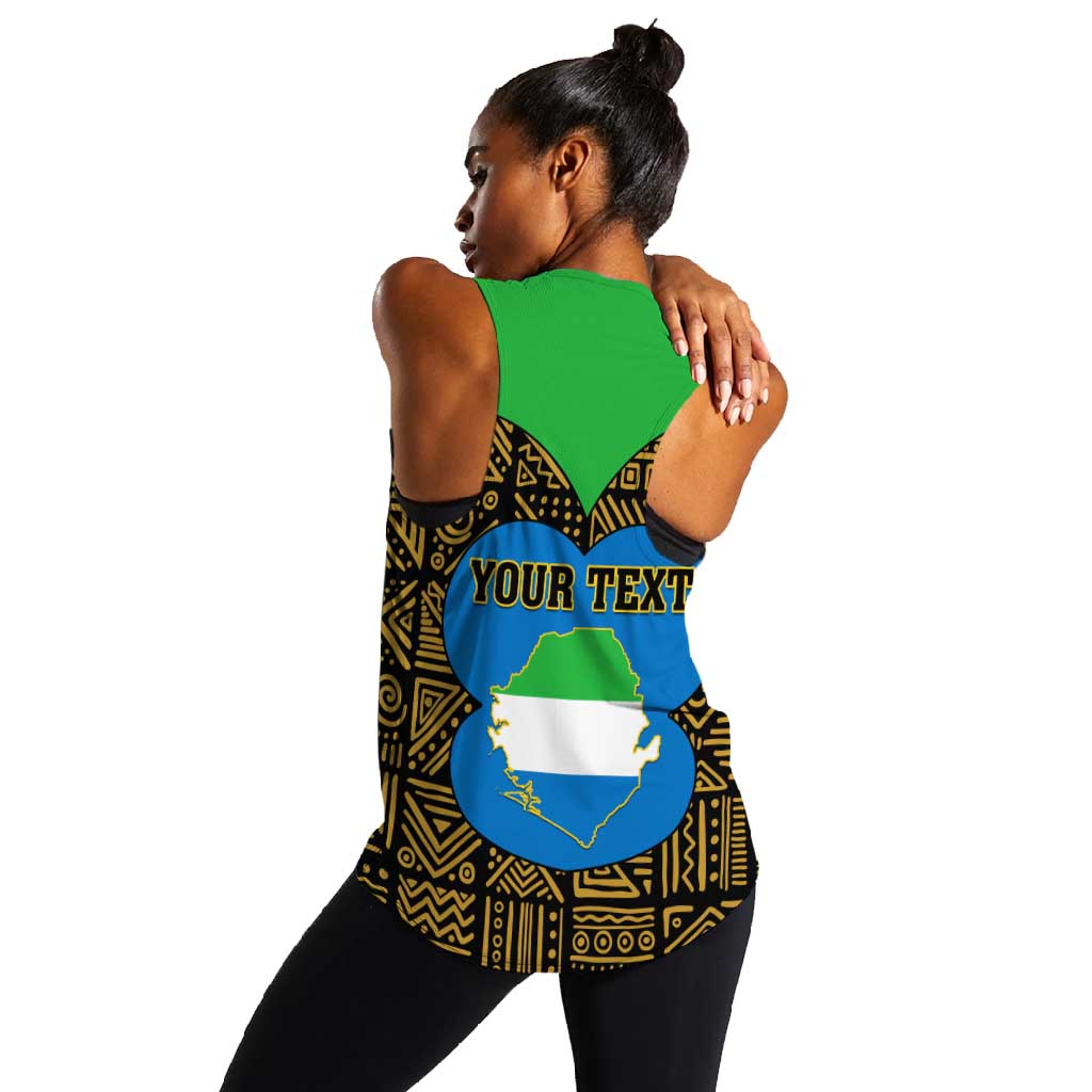 Sierra Leone Independence Day 2024 Women Racerback Tank Happy 63rd Anniversary African Pattern
