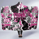 Pink Power Graffiti Hooded Blanket Breast Cancer Awareness - African Pride