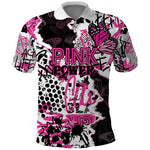 Personalized Pink Power Graffiti Polo Shirt Breast Cancer Awareness - African Pride