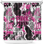 Pink Power Graffiti Shower Curtain Breast Cancer Awareness - African Pride