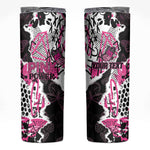 Personalized Pink Power Graffiti Skinny Tumbler Breast Cancer Awareness - African Pride