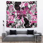 Pink Power Graffiti Tapestry Breast Cancer Awareness - African Pride